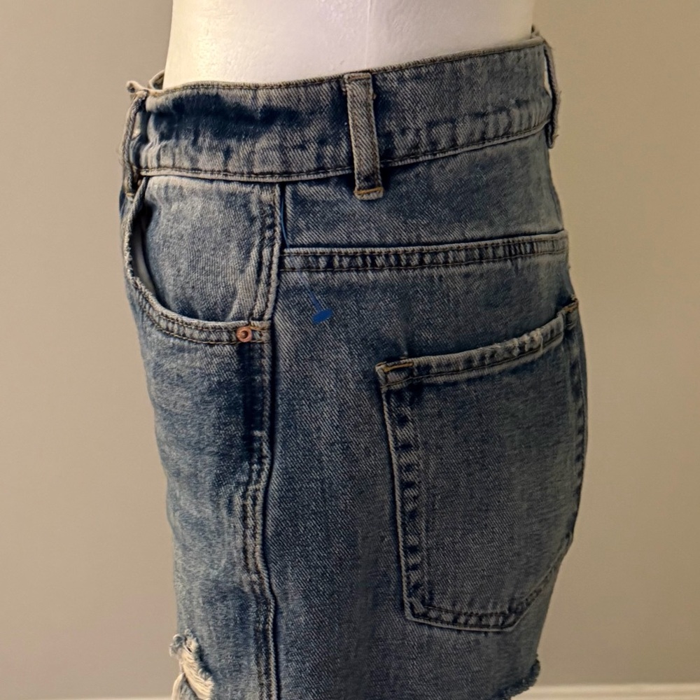 PacSun Distressed Blue Denim Jean Shorts